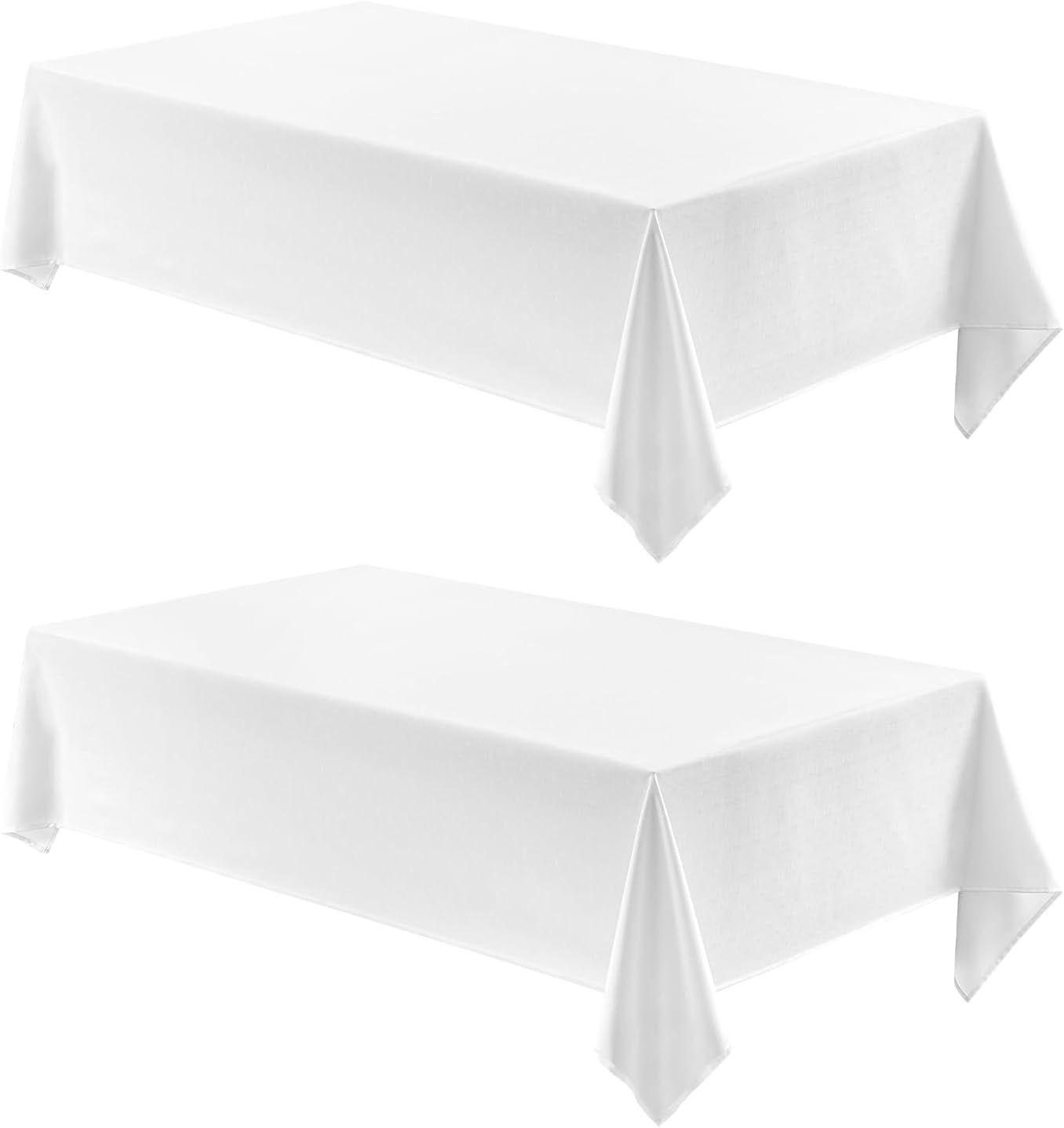 2 Pack Rectangle Tablecloth, 60x120 inch, Water Resistant Wrinkle Free Linen Textured Table Cloth Washable, Decorative Fabric Table Cover for Dining, Party and Camping, Beige