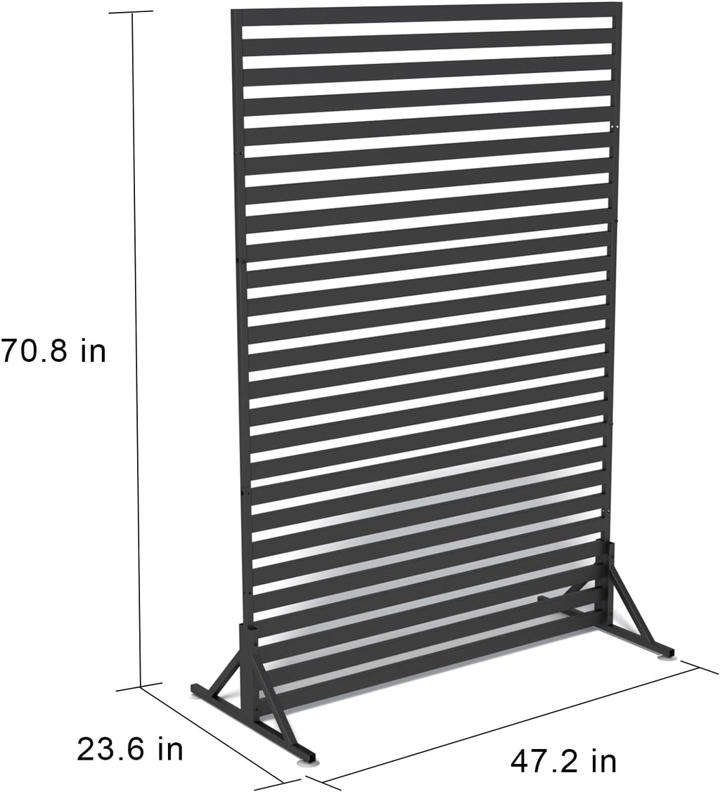 47"x70" Metal Privacy Screen for Outdoor & Indoor Use - Freestanding Floor or Ground Insert Design, Garden Privacy Fence for Lawn, Yard, Patio, Deck, Balcony