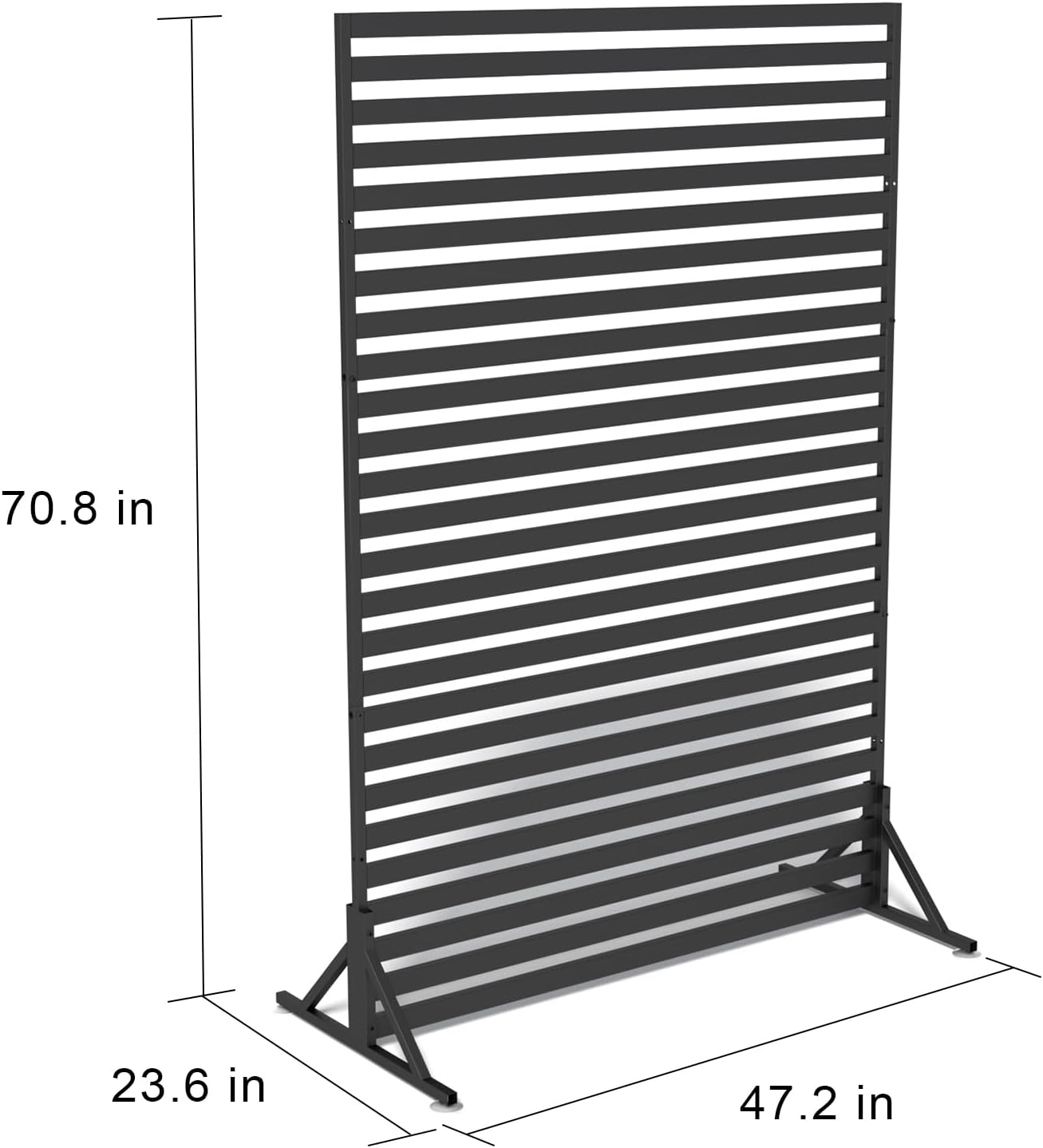 47"x70" Metal Privacy Screen for Outdoor & Indoor Use - Freestanding Floor or Ground Insert Design, Garden Privacy Fence for Lawn, Yard, Patio, Deck, Balcony