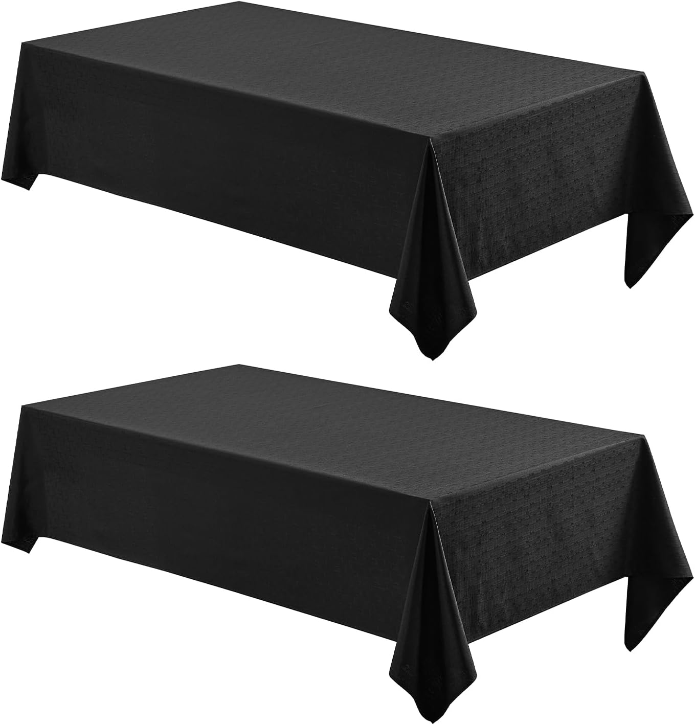 2 Pack Rectangle Tablecloth, 60x120 inch, Water Resistant Wrinkle Free Linen Textured Table Cloth Washable, Decorative Fabric Table Cover for Dining, Party and Camping, Beige