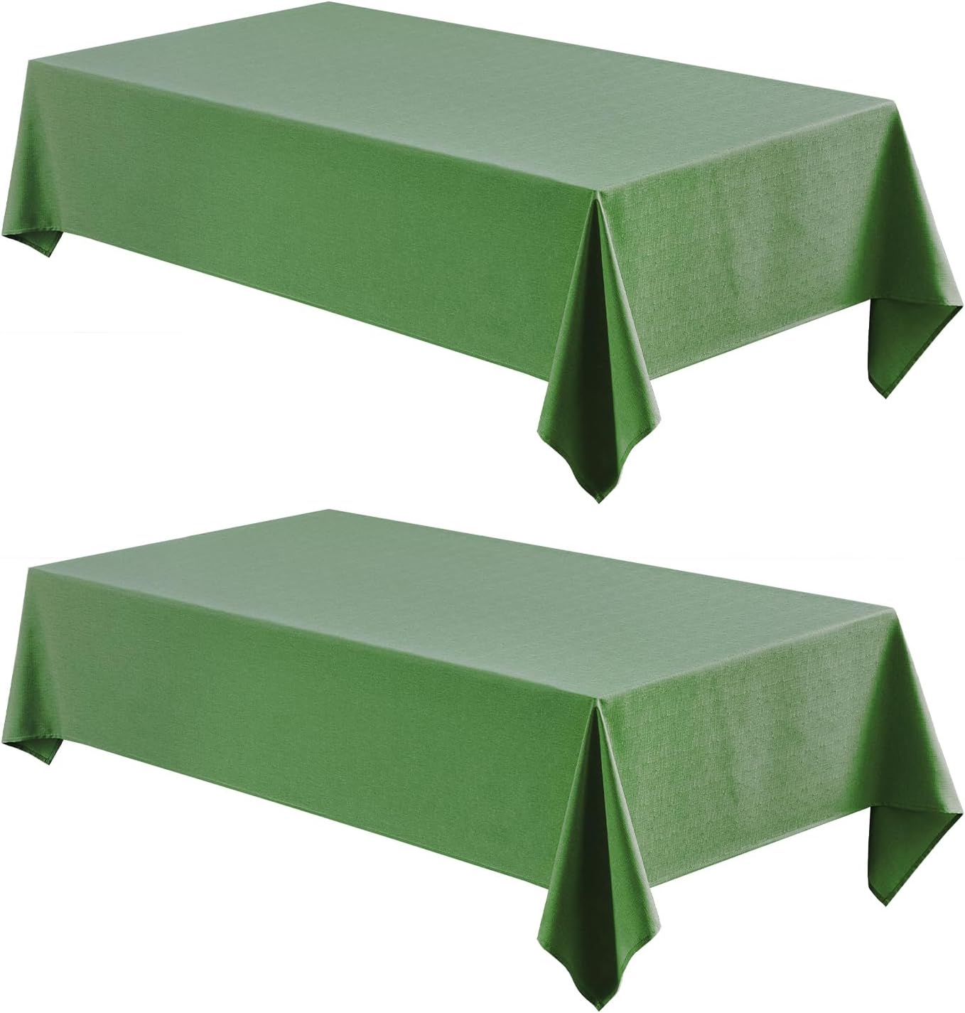 2 Pack Rectangle Tablecloth, 60x120 inch, Water Resistant Wrinkle Free Linen Textured Table Cloth Washable, Decorative Fabric Table Cover for Dining, Party and Camping, Beige
