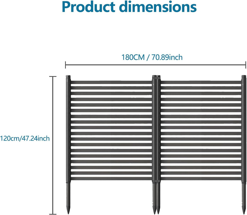 47"X35" Outdoor Privacy Screen Fence, 2-Panel Metal Decorative Animal Garden Fence, Rustproof Landscape Edging for Flower Beds, Vegetable Gardens, Patio, Backyard & Lawn, No-Dig Easy Install