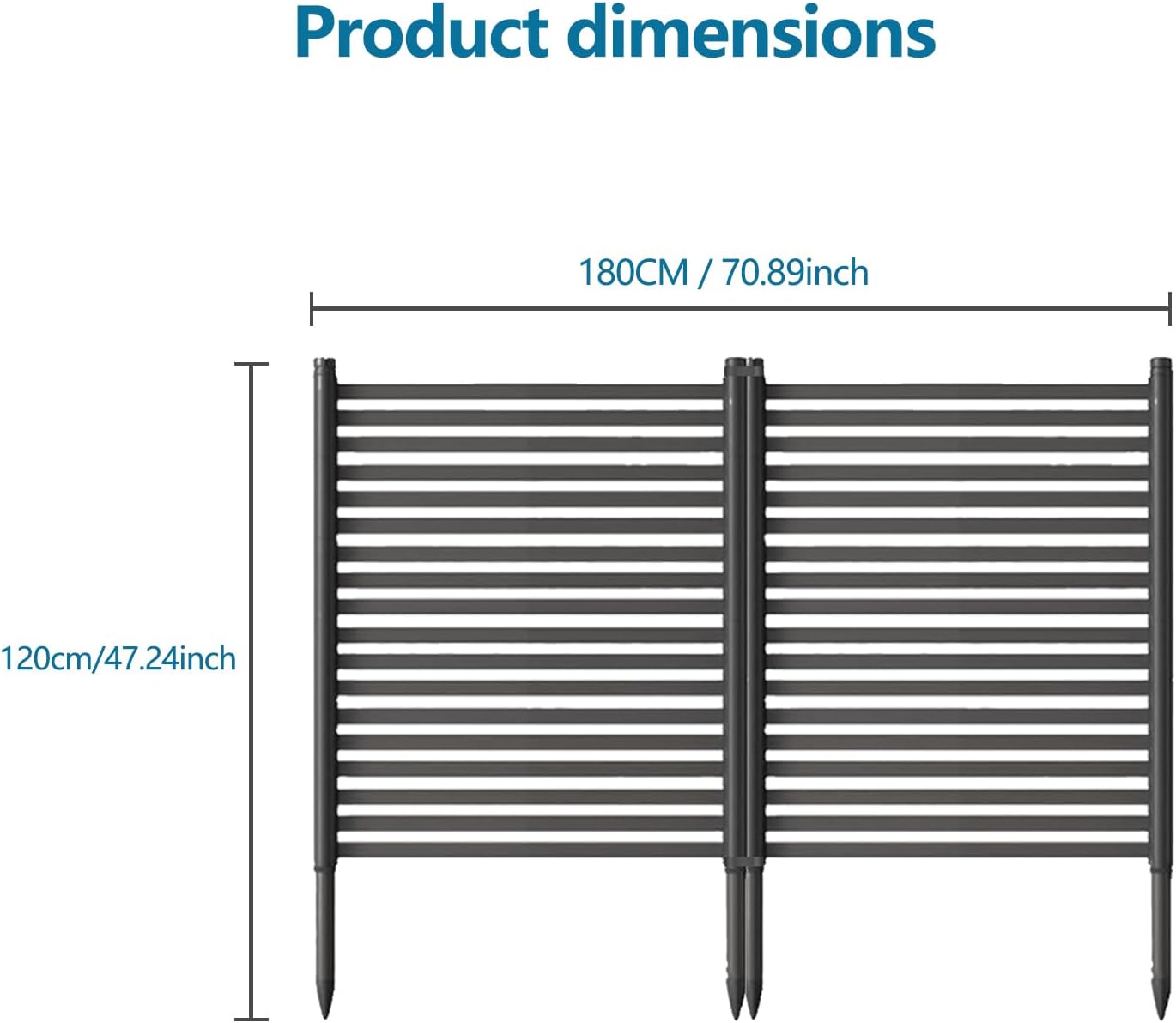 47"X35" Outdoor Privacy Screen Fence, 2-Panel Metal Decorative Animal Garden Fence, Rustproof Landscape Edging for Flower Beds, Vegetable Gardens, Patio, Backyard & Lawn, No-Dig Easy Install
