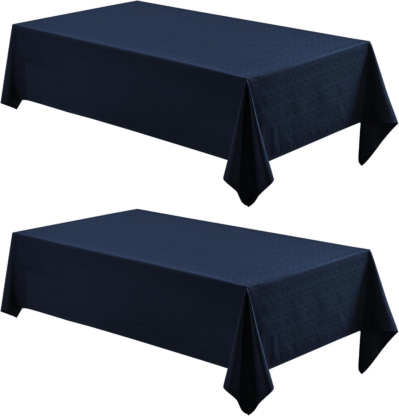 2 Pack Rectangle Tablecloth, 60x120 inch, Water Resistant Wrinkle Free Linen Textured Table Cloth Washable, Decorative Fabric Table Cover for Dining, Party and Camping, Beige