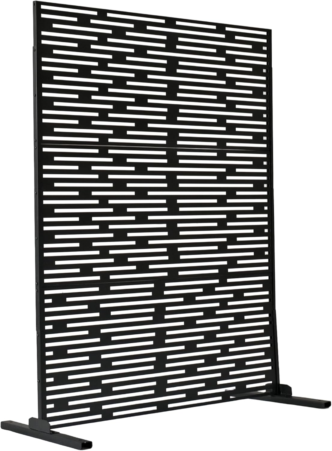6 ft. X 4 ft. Black Freestanding Metal Privacy Screen Room Divider with Flower Box