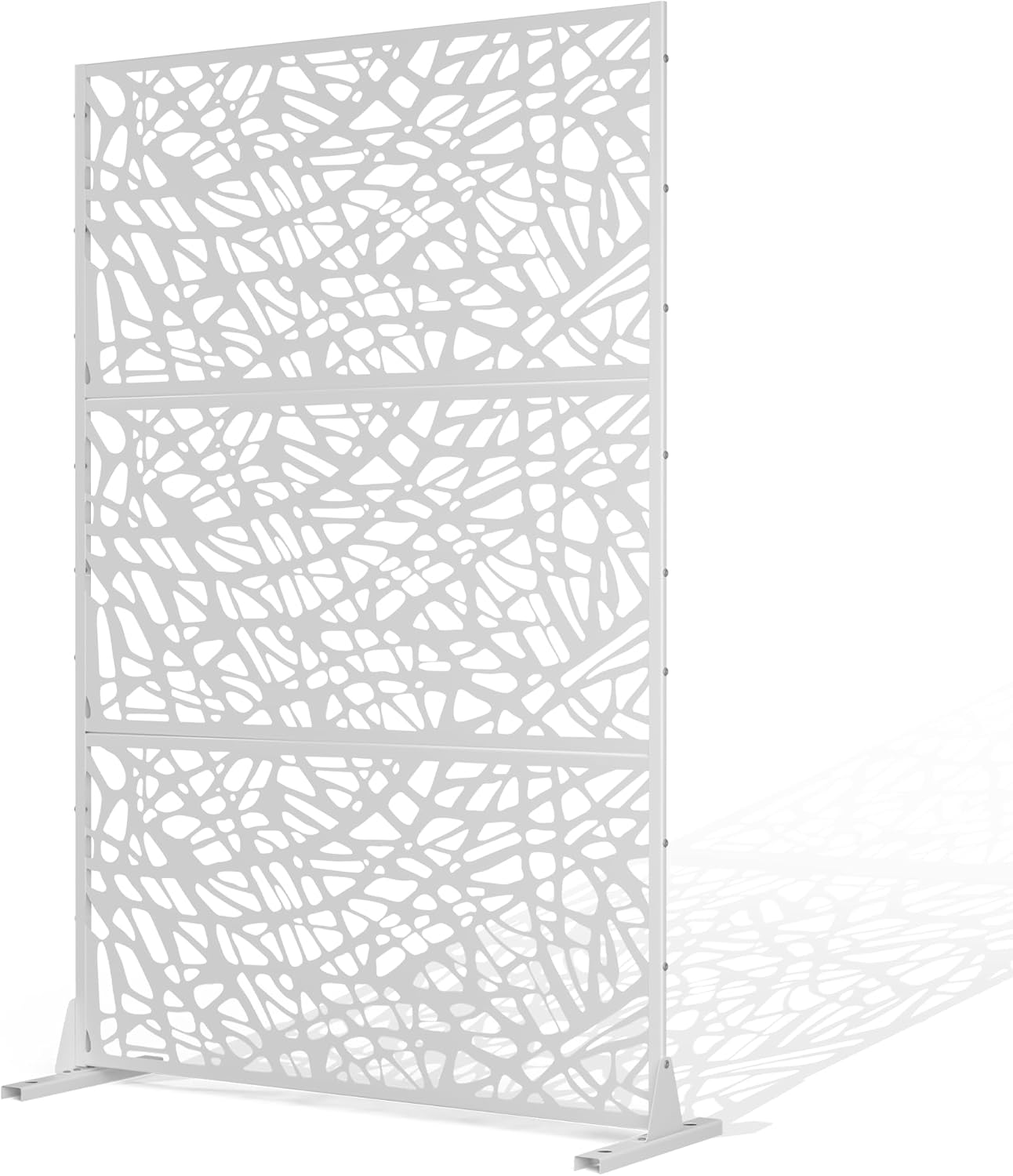 Metal Privacy Screen Outdoor Privacy Screen, Freestanding Fence Panel for Outside, 72''H×47''W, Decorative Screen Panel for Backyard/Patio/Deck
