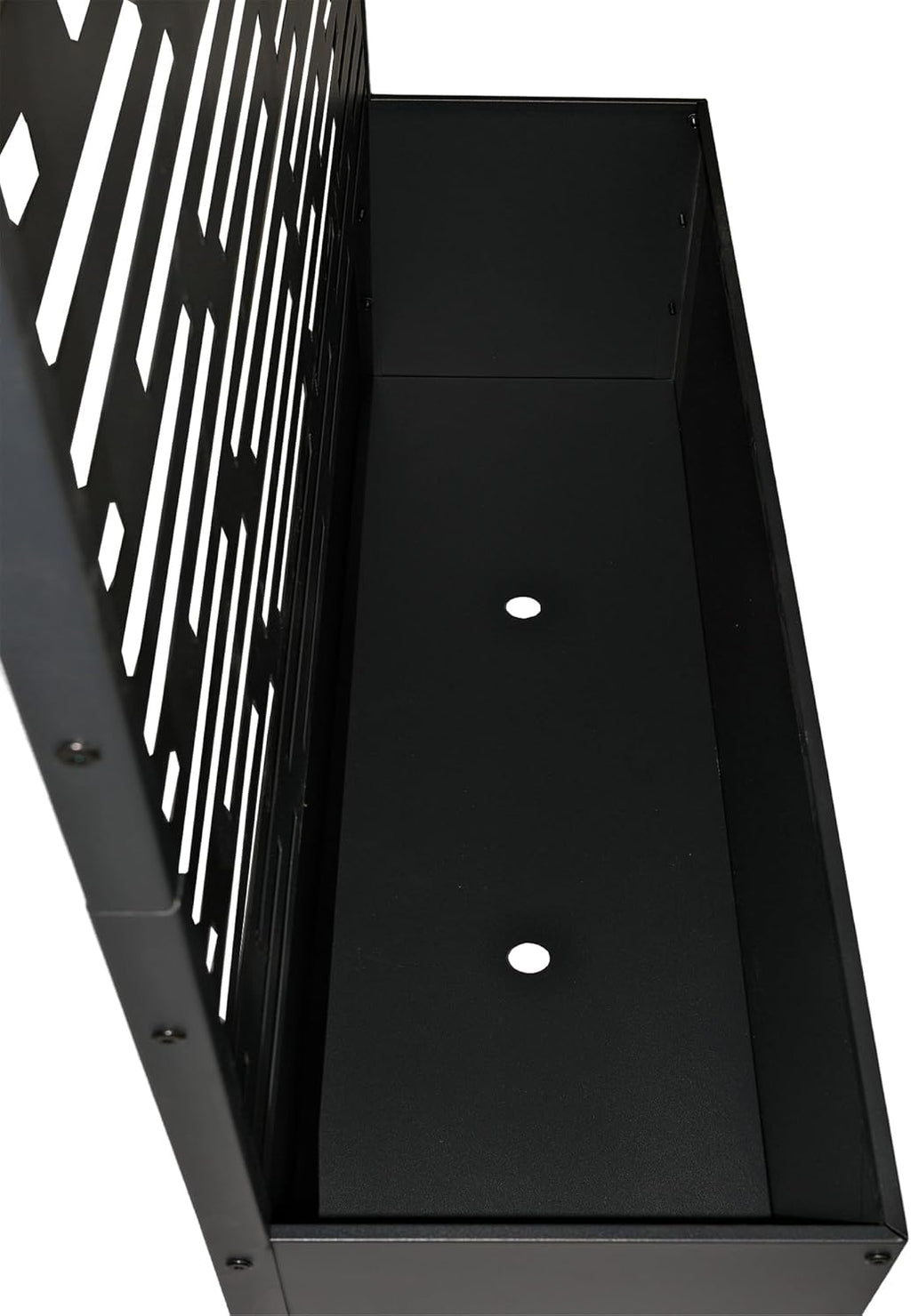 6 ft. X 4 ft. Black Freestanding Metal Privacy Screen Room Divider with Flower Box
