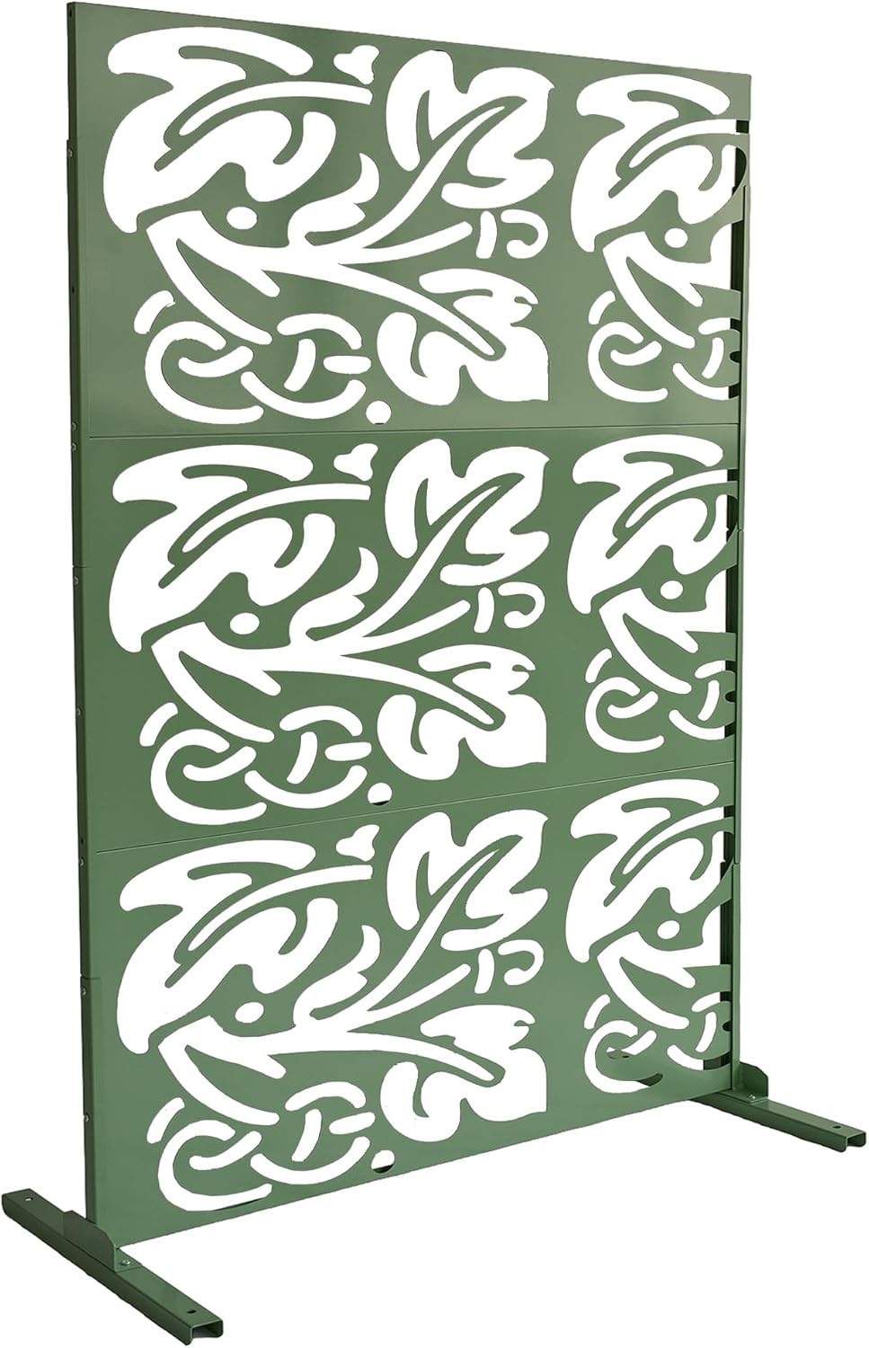 6 ft. X 4 ft. Black Freestanding Metal Privacy Screen Room Divider with Flower Box