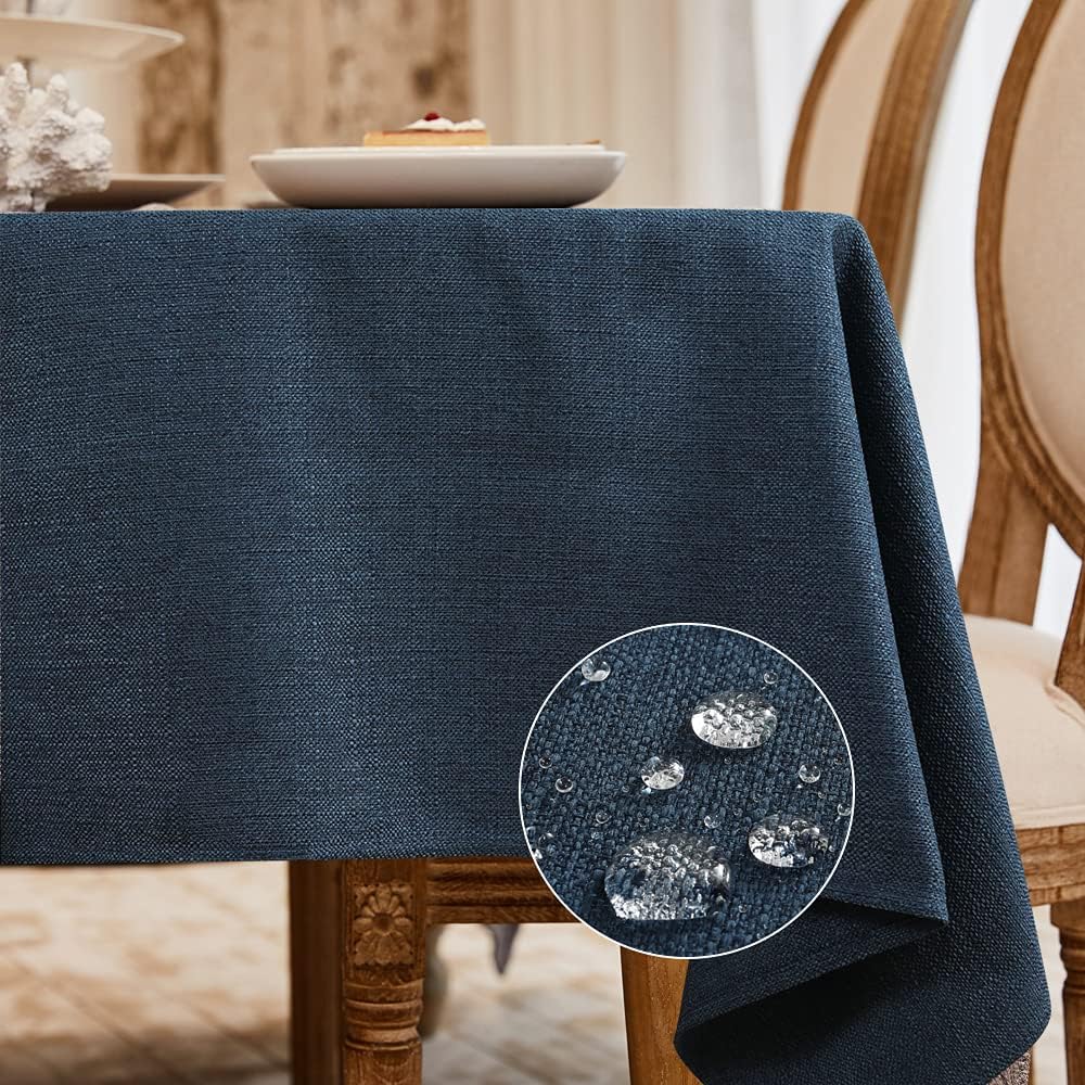 BALCONY & FALCON Rectangle Tablecloth Washable Wrinkle Resistant and Water Proof Table Cloth Decorative Linen Fabric Tablecloths for Dining Parties Kitchen Wedding and Outdoor Use(Brown, 57x118)