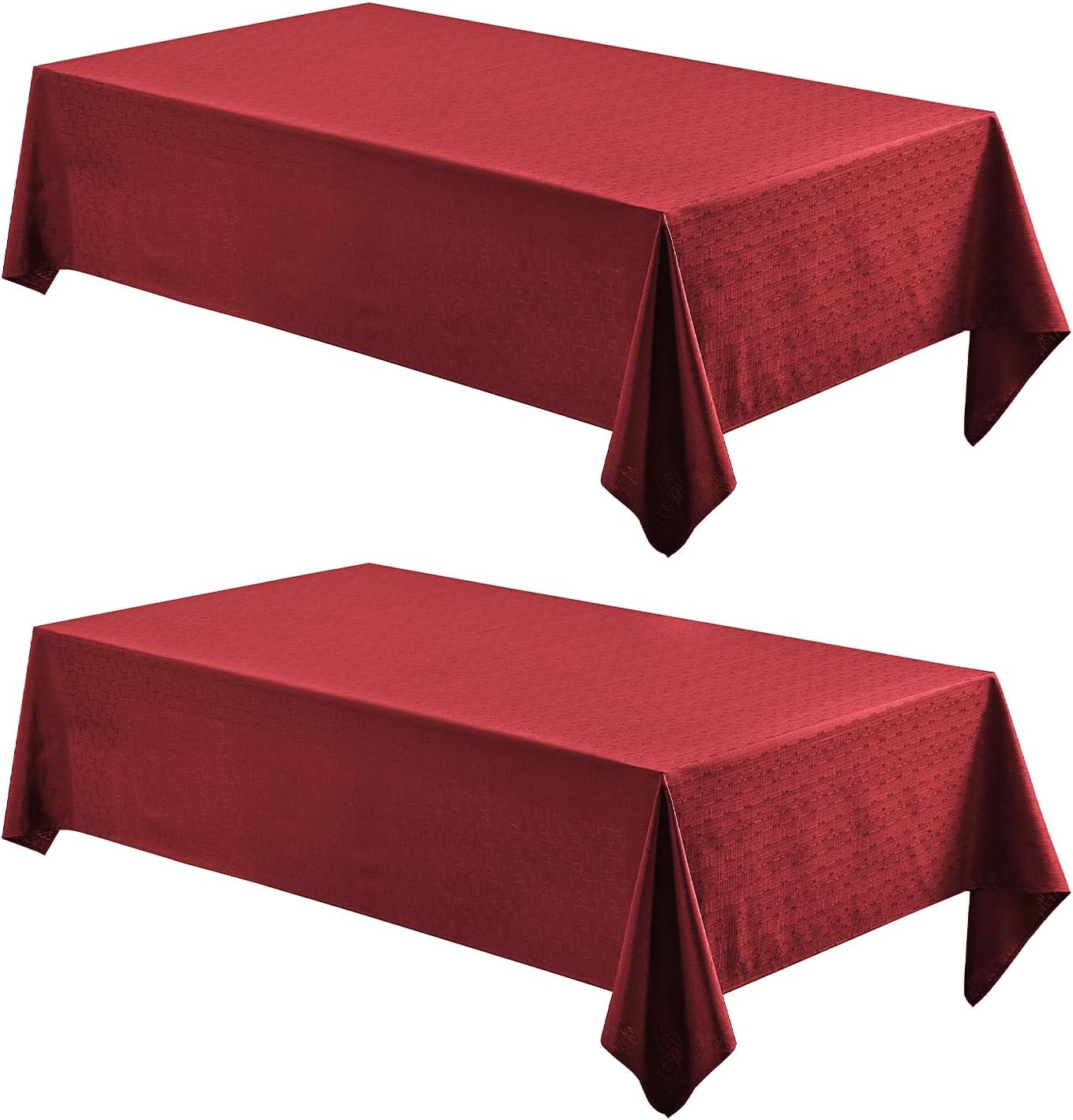 2 Pack Rectangle Tablecloth, 60x120 inch, Water Resistant Wrinkle Free Linen Textured Table Cloth Washable, Decorative Fabric Table Cover for Dining, Party and Camping, Beige