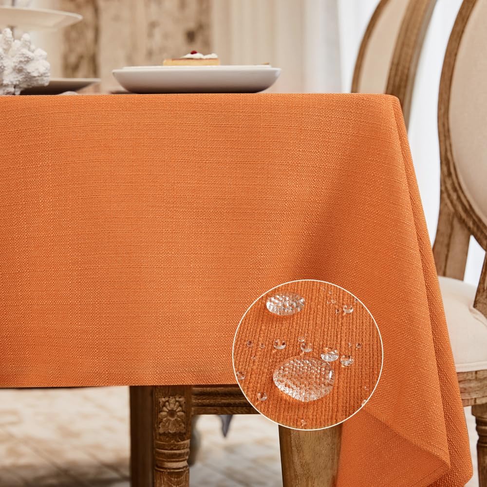 BALCONY & FALCON Rectangle Tablecloth Washable Wrinkle Resistant and Water Proof Table Cloth Decorative Linen Fabric Tablecloths for Dining Parties Kitchen Wedding and Outdoor Use(Brown, 57x118)