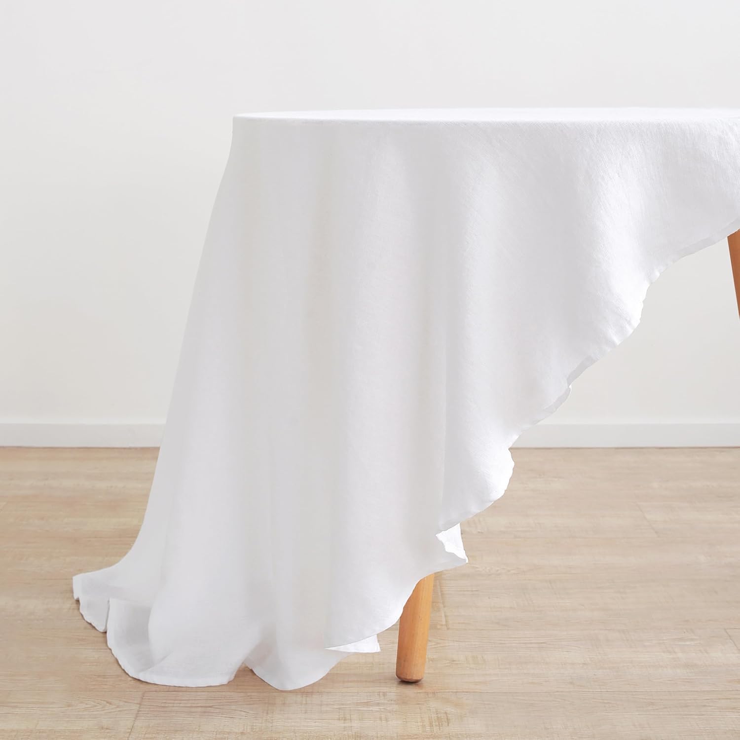 Linen World Linen Tablecloth,100% French Linen Round Tablecloth 60" Inch,Washable Natural Tablecloth for Dining,Outdoor,Weddings and Restaurants,Decorative Thanksgiving Christmas