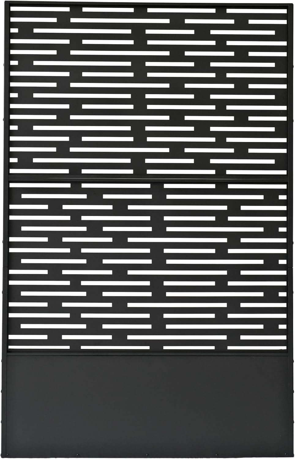 6 ft. X 4 ft. Black Freestanding Metal Privacy Screen Room Divider with Flower Box