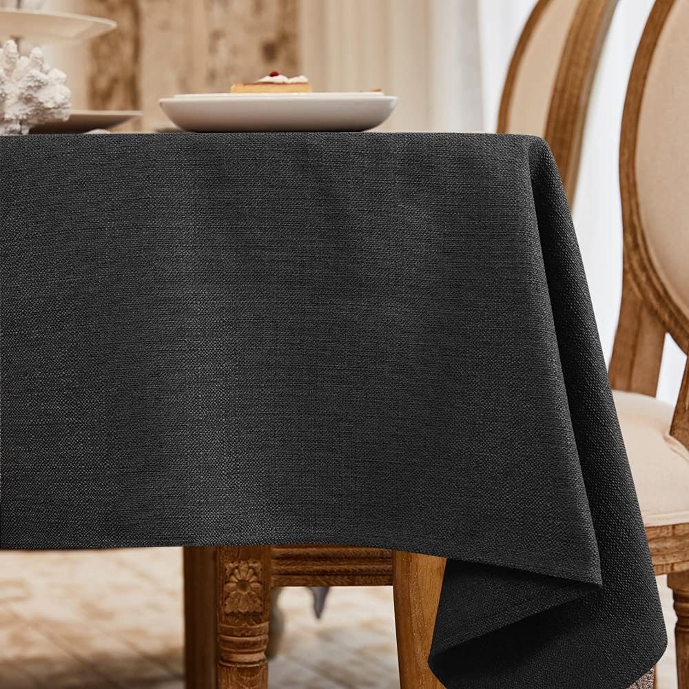 BALCONY & FALCON Rectangle Tablecloth Washable Wrinkle Resistant and Water Proof Table Cloth Decorative Linen Fabric Tablecloths for Dining Parties Kitchen Wedding and Outdoor Use(Brown, 57x118)
