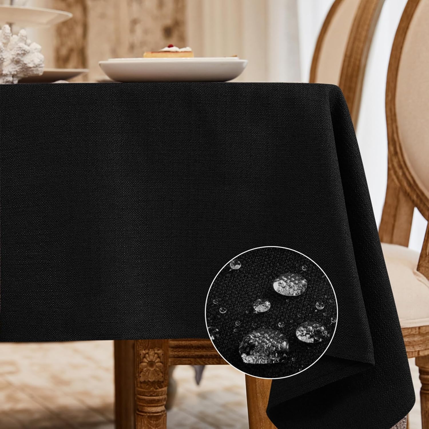 BALCONY & FALCON Rectangle Tablecloth Washable Wrinkle Resistant and Water Proof Table Cloth Decorative Linen Fabric Tablecloths for Dining Parties Kitchen Wedding and Outdoor Use(Brown, 57x118)