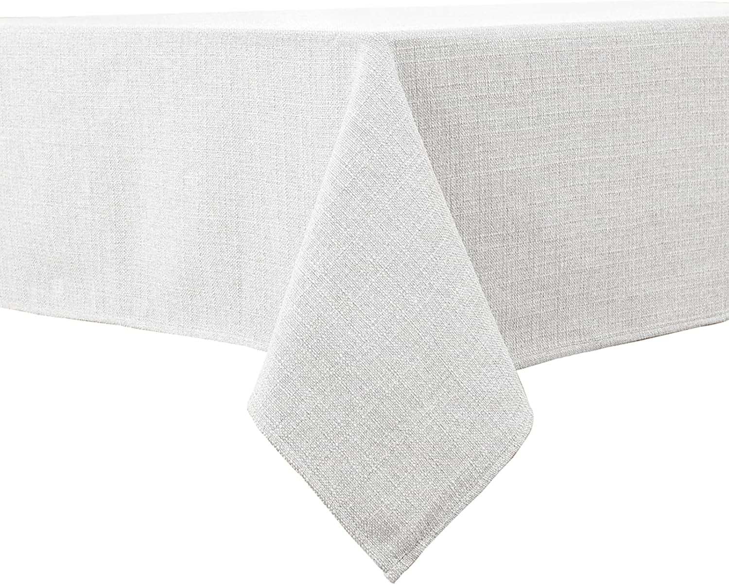 BALCONY & FALCON Rectangle Tablecloth Washable Wrinkle Resistant and Water Proof Table Cloth Decorative Linen Fabric Tablecloths for Dining Parties Kitchen Wedding and Outdoor Use(Brown, 57x118)