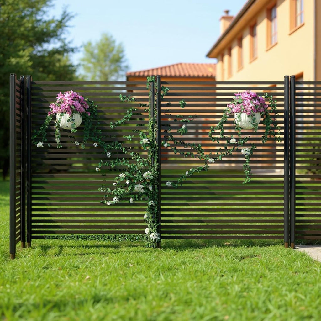 47"X35" Outdoor Privacy Screen Fence, 2-Panel Metal Decorative Animal Garden Fence, Rustproof Landscape Edging for Flower Beds, Vegetable Gardens, Patio, Backyard & Lawn, No-Dig Easy Install