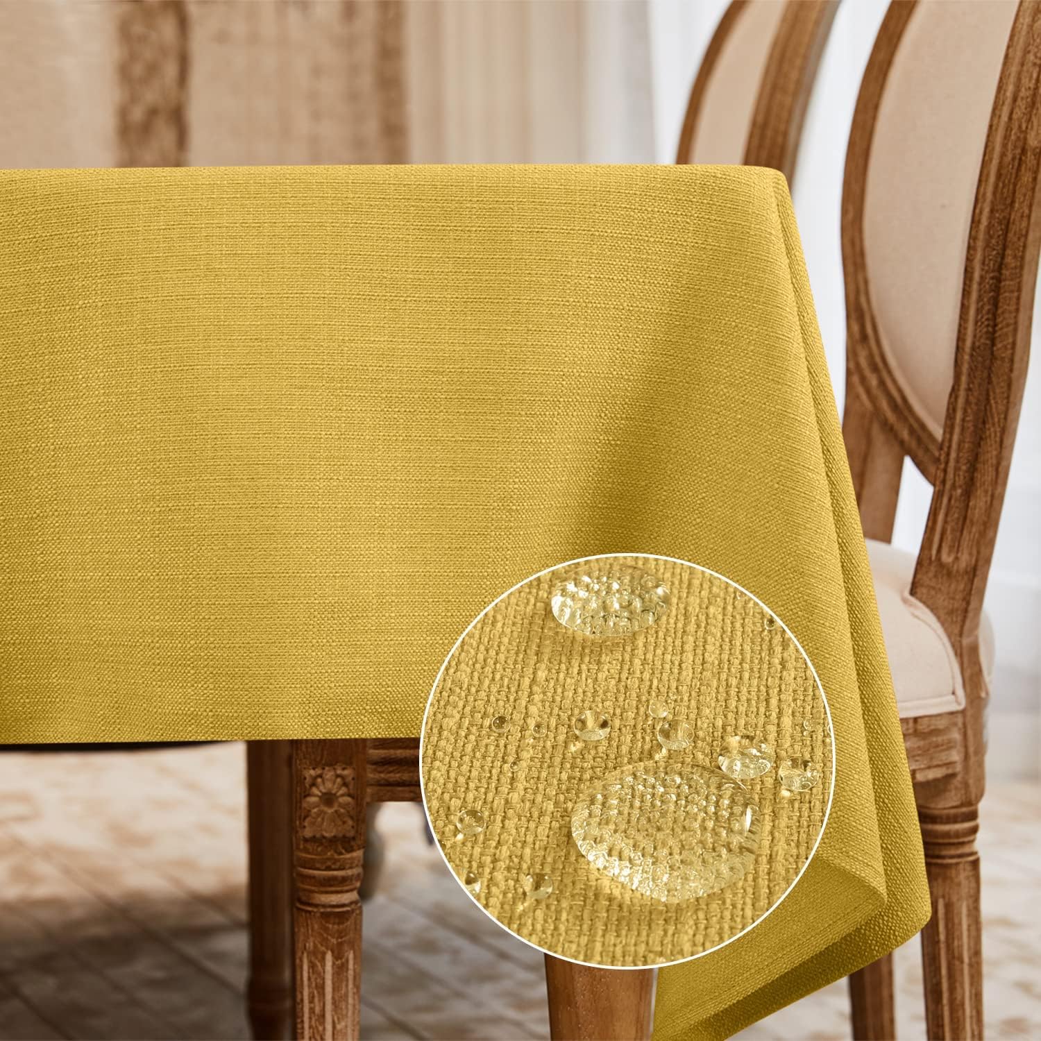 BALCONY & FALCON Rectangle Tablecloth Washable Wrinkle Resistant and Water Proof Table Cloth Decorative Linen Fabric Tablecloths for Dining Parties Kitchen Wedding and Outdoor Use(Brown, 57x118)
