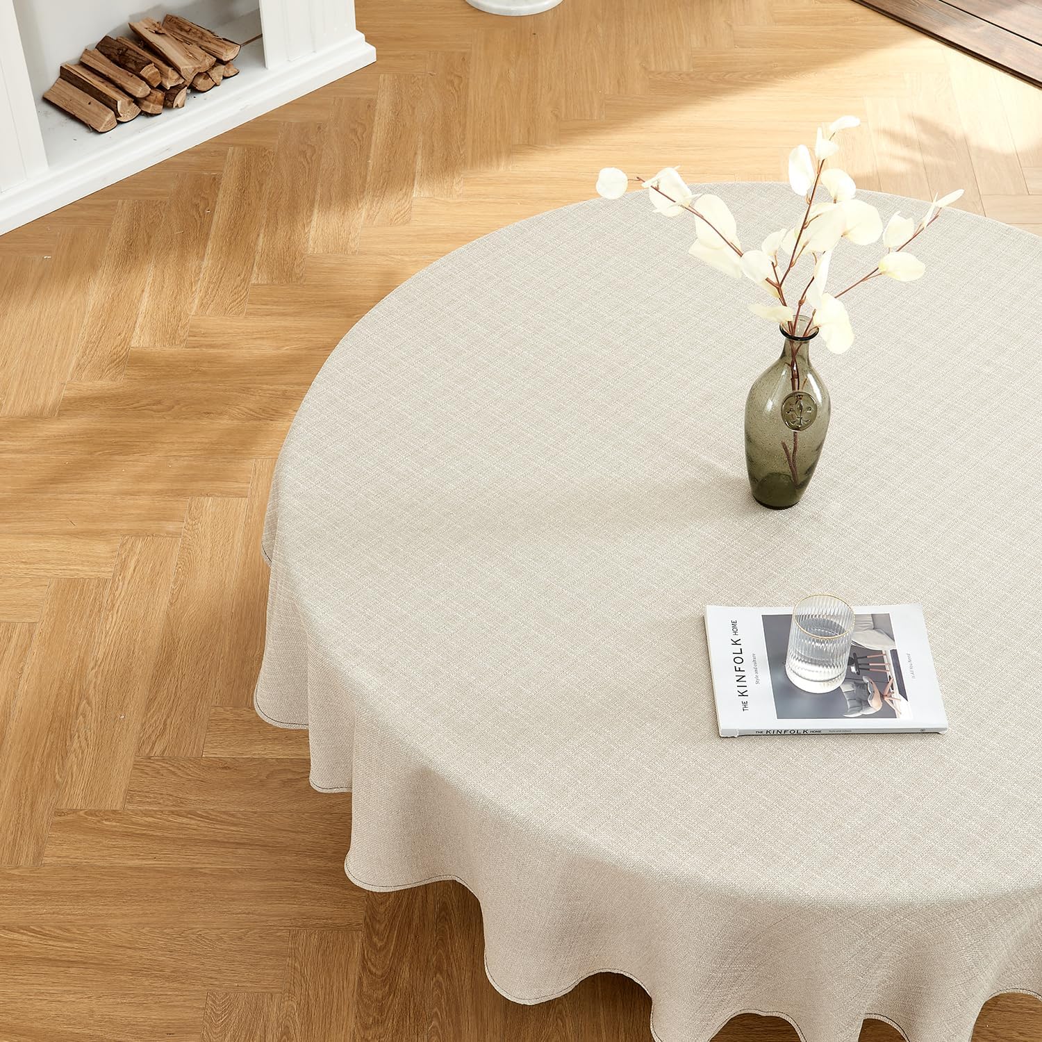 BALCONY & FALCON Rectangle Tablecloth Washable Wrinkle Resistant and Water Proof Table Cloth Decorative Linen Fabric Tablecloths for Dining Parties Kitchen Wedding and Outdoor Use(Brown, 57x118)
