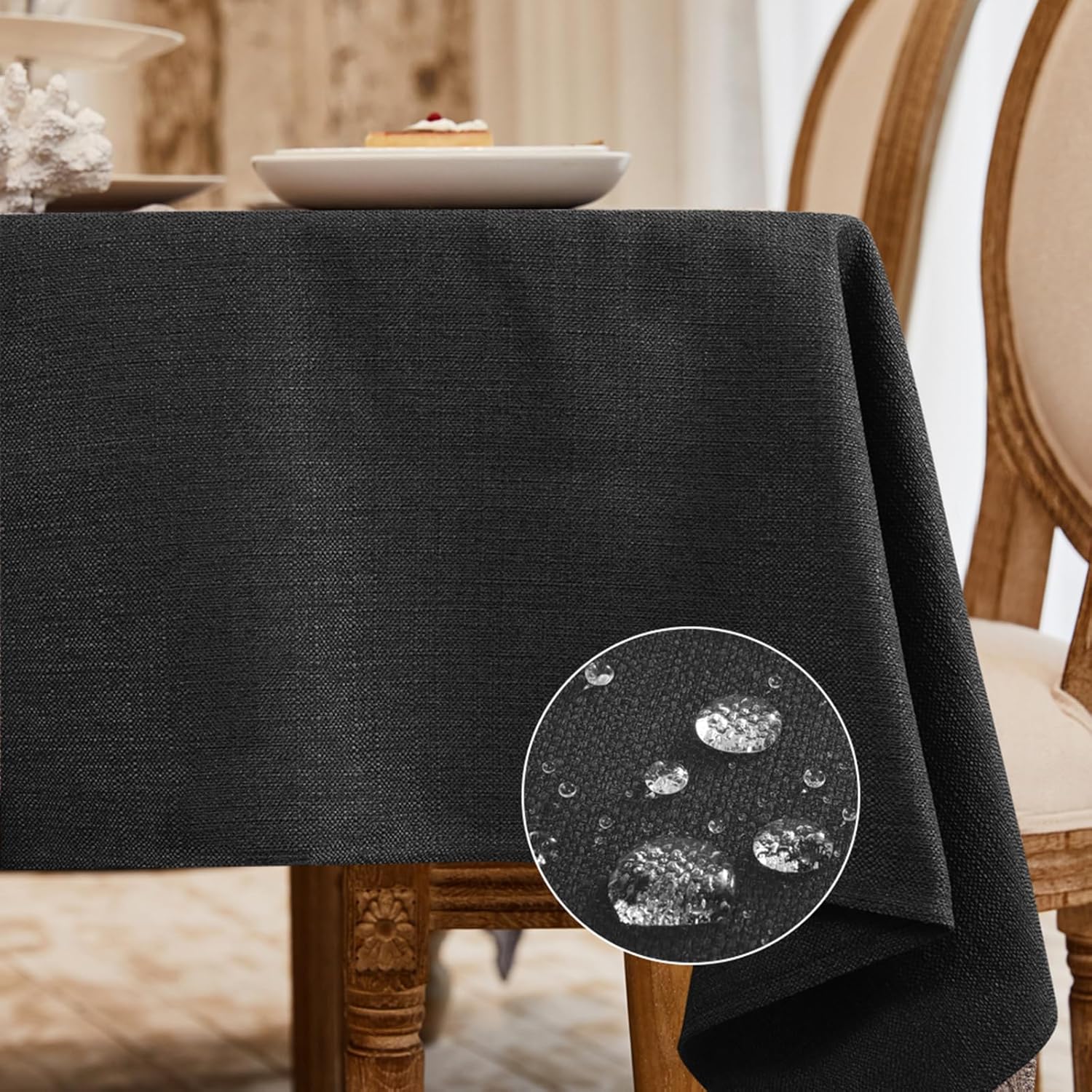 BALCONY & FALCON Rectangle Tablecloth Washable Wrinkle Resistant and Water Proof Table Cloth Decorative Linen Fabric Tablecloths for Dining Parties Kitchen Wedding and Outdoor Use(Brown, 57x118)
