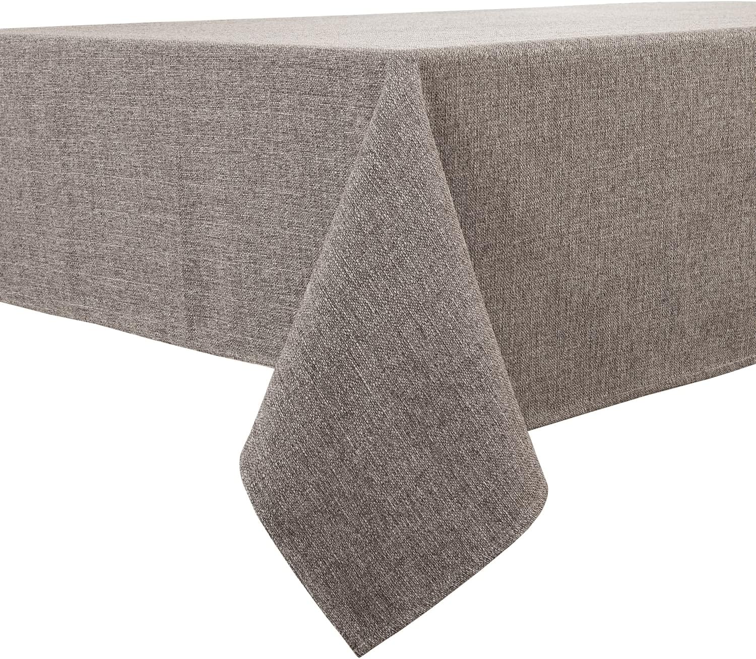 BALCONY & FALCON Rectangle Tablecloth Washable Wrinkle Resistant and Water Proof Table Cloth Decorative Linen Fabric Tablecloths for Dining Parties Kitchen Wedding and Outdoor Use(Brown, 57x118)