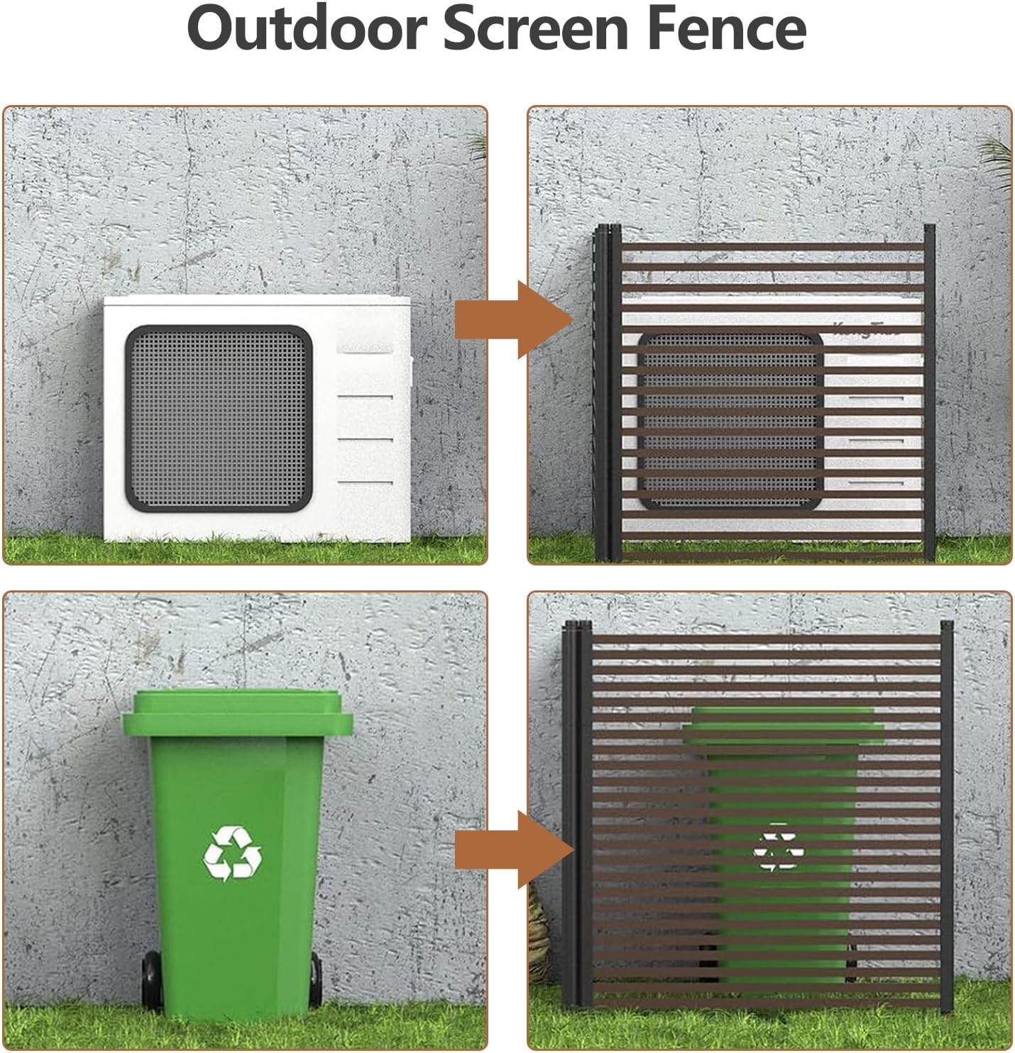 47"X35" Outdoor Privacy Screen Fence, 2-Panel Metal Decorative Animal Garden Fence, Rustproof Landscape Edging for Flower Beds, Vegetable Gardens, Patio, Backyard & Lawn, No-Dig Easy Install