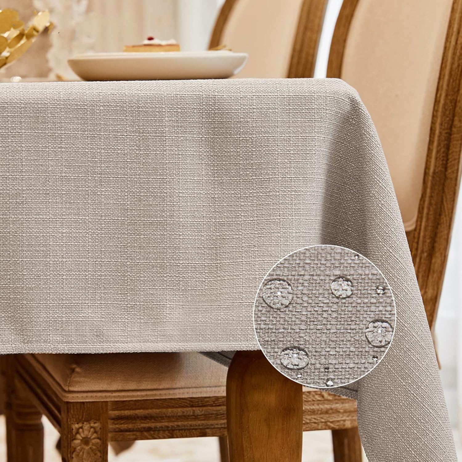 BALCONY & FALCON Rectangle Tablecloth Washable Wrinkle Resistant and Water Proof Table Cloth Decorative Linen Fabric Tablecloths for Dining Parties Kitchen Wedding and Outdoor Use(Brown, 57x118)