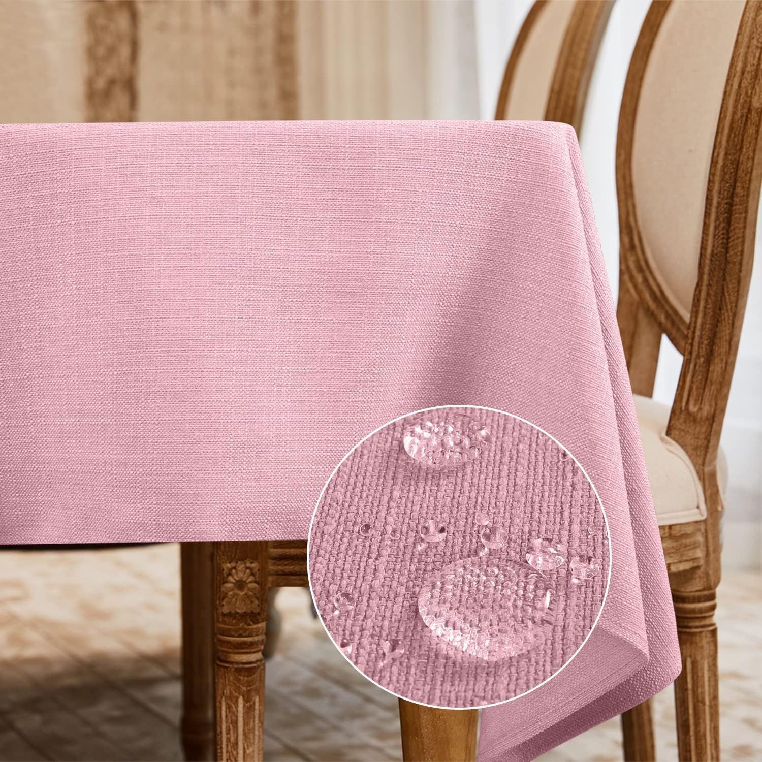 BALCONY & FALCON Rectangle Tablecloth Washable Wrinkle Resistant and Water Proof Table Cloth Decorative Linen Fabric Tablecloths for Dining Parties Kitchen Wedding and Outdoor Use(Brown, 57x118)