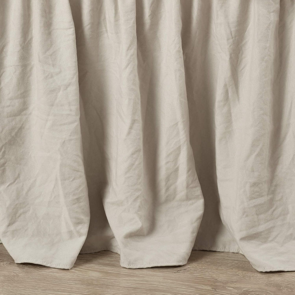 Lush Decor Ruched Ruffle Elastic Easy Wrap Around Bed Skirt Single Queen/King/Cal King Neutral - Queen Bed Skirt - Dust Ruffle - Tan Bedskirts