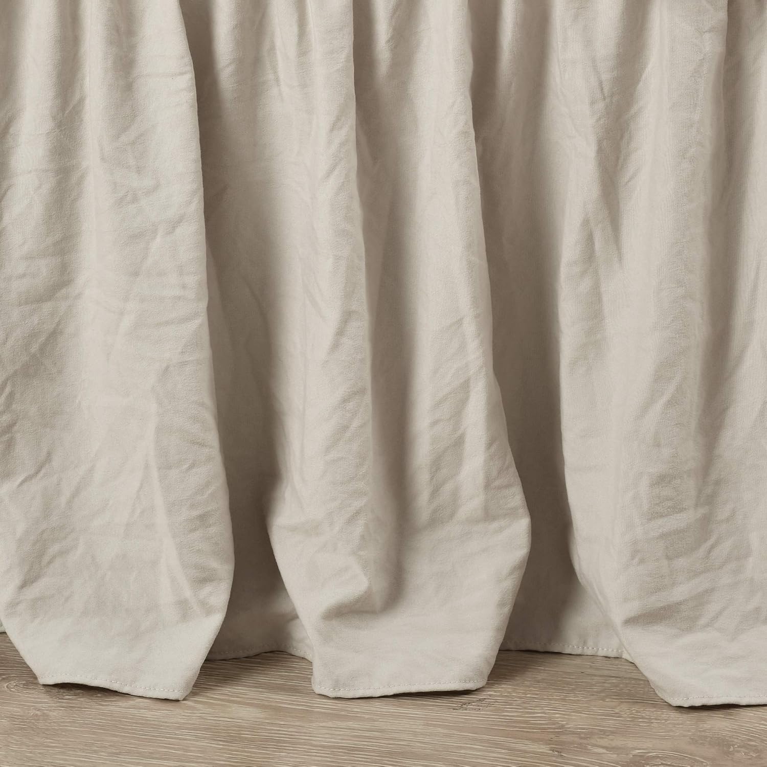 Lush Decor Ruched Ruffle Elastic Easy Wrap Around Bed Skirt Single Queen/King/Cal King Neutral - Queen Bed Skirt - Dust Ruffle - Tan Bedskirts