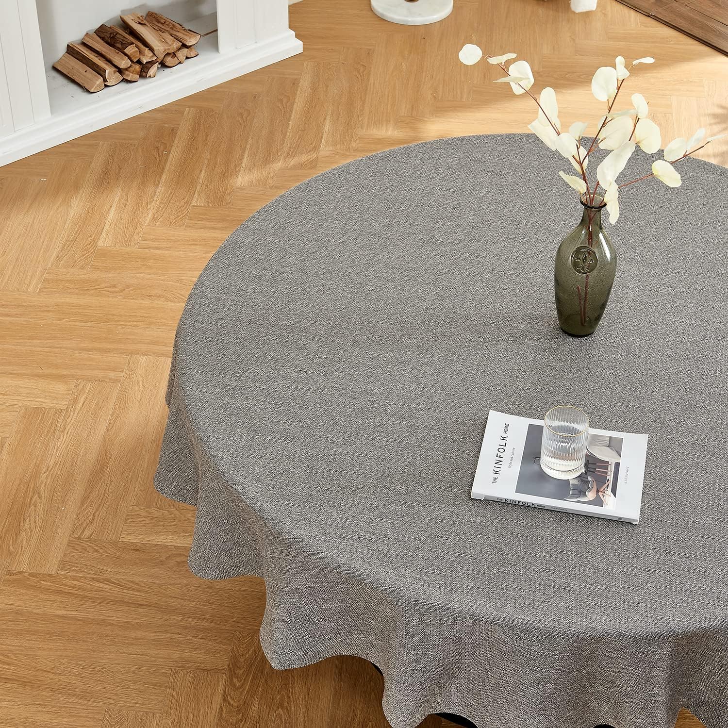 BALCONY & FALCON Rectangle Tablecloth Washable Wrinkle Resistant and Water Proof Table Cloth Decorative Linen Fabric Tablecloths for Dining Parties Kitchen Wedding and Outdoor Use(Brown, 57x118)